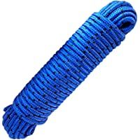 Cuerda 20 m x 8 mm – Cuerda de polipropileno (PP)- azul-negro cuerda de amarre- multiusos cuerda- carga de rotura: 700…